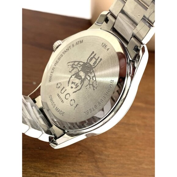 Gucci Women's Watch YA1264028 G-Timeless Swiss Quartz Silver Dial Steel 38mm - Picture 7 of 14